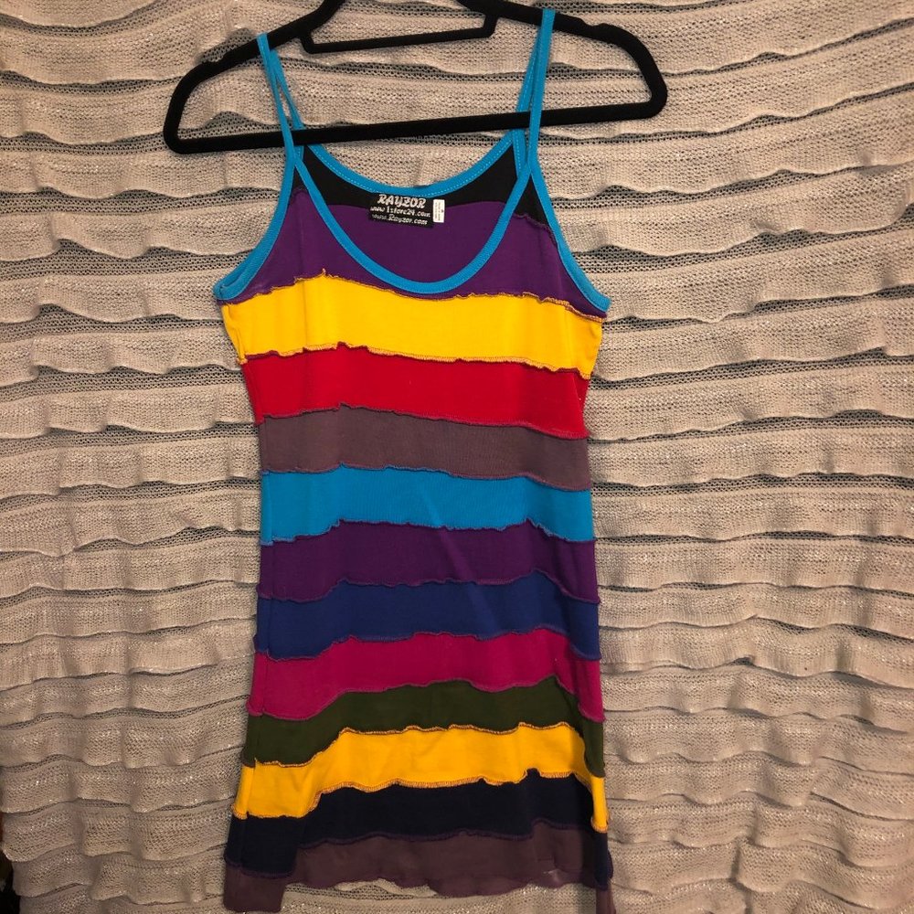 Vintage Rayzor rainbow tank dress